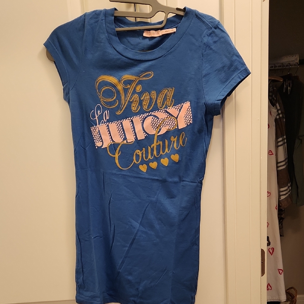 NWOT Juiicy Couture Blue Graphic Tee